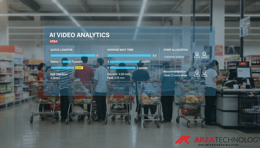 Mengurangi Waktu Tunggu Antrean Retail dengan AI Video Analytics: Solusi ARSA Smart Retail Counter untuk Supermarket